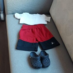 Jordan Red and Black Kids Shorts